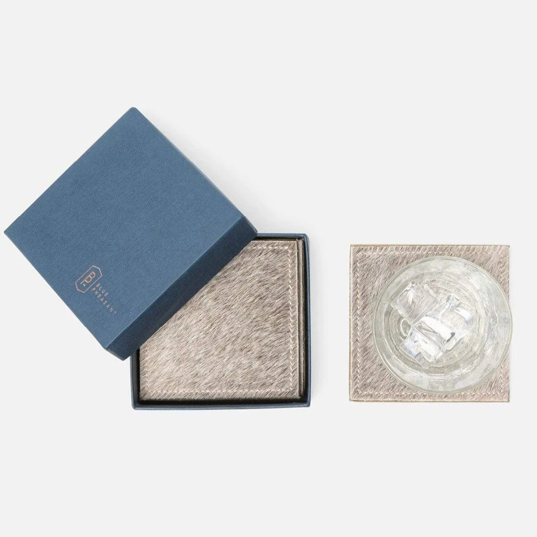Blue Pheasant New Arrivals Tanner Coaster Set Gray 1 Blue Pheasant New Arrivals Tanner Coaster Set Gray