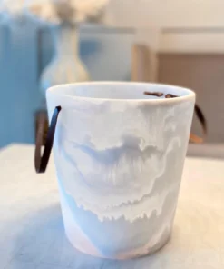 Blue Pheasant Wesley White Swirled Ice Bucket New Arrivals