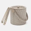 Blue Pheasant New Arrivals Witney Ice Bucket And Tongs Light Gray Ostrich