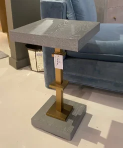 Worlds Away New Arrivals Bosco Square Side Table Grey Cerused Oak