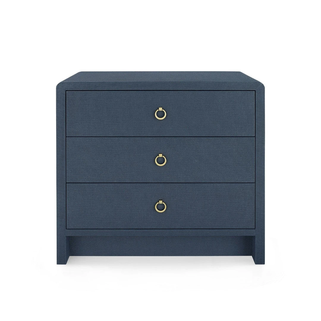 Bungalow 5 New Arrivals Bryant Linen 3 Drawer Side Table Navy Blue 9 Bungalow 5 New Arrivals Bryant Linen 3 Drawer Side Table Navy Blue