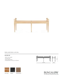 Bungalow 5 Paris Bench Large Natural