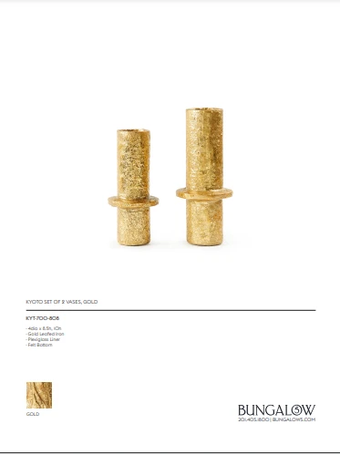 Bungalow 5 New Arrivals Kyoto Vase Set Gold 3 Bungalow 5 New Arrivals Kyoto Vase Set Gold