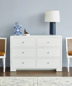 Bungalow 5 Frances Extra Large 6 Drawer Chest White