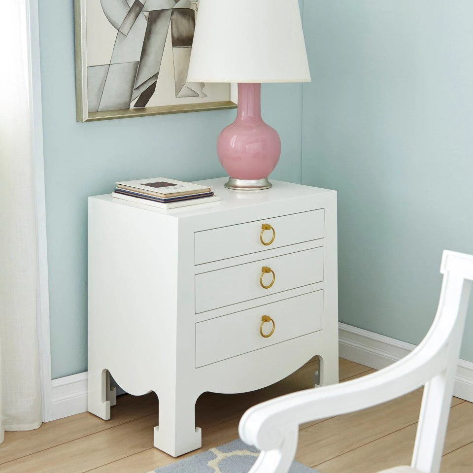 Bungalow 5 Jacqui 3 Drawer Side Table White New Arrivals 5 Bungalow 5 Jacqui 3 Drawer Side Table White New Arrivals