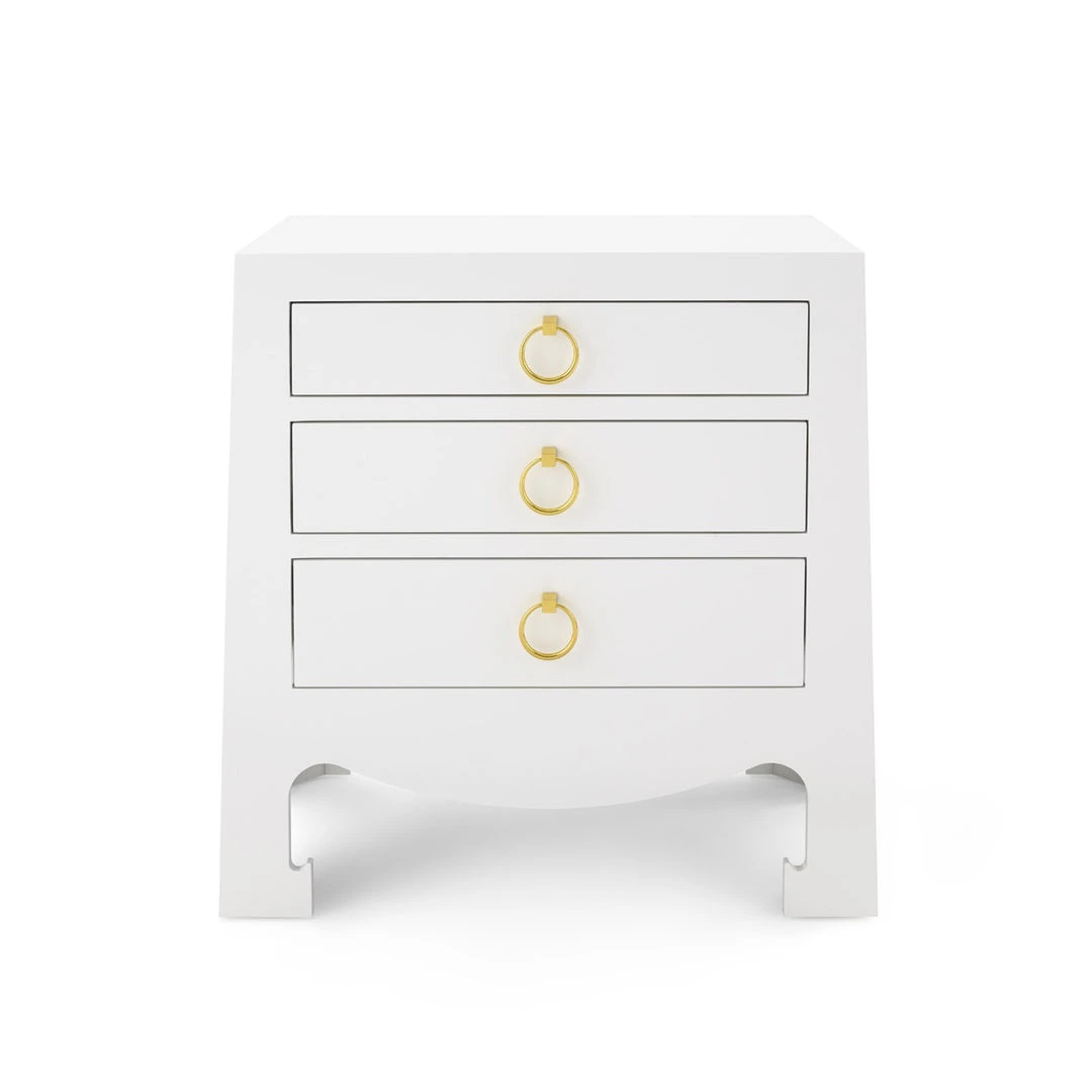 Bungalow 5 Jacqui 3 Drawer Side Table White New Arrivals 3 Bungalow 5 Jacqui 3 Drawer Side Table White New Arrivals