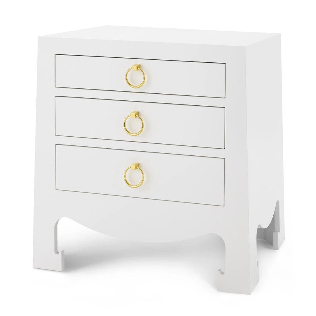 Bungalow 5 Jacqui 3 Drawer Side Table White New Arrivals 1 Bungalow 5 Jacqui 3 Drawer Side Table White New Arrivals