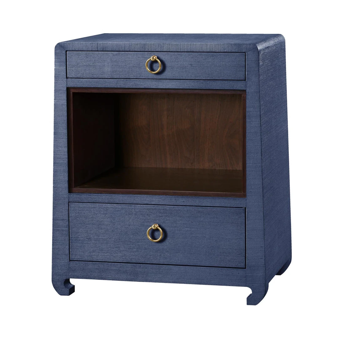Bungalow 5 New Arrivals Ming 2 Drawer Side Table Navy Blue 1 Bungalow 5 New Arrivals Ming 2 Drawer Side Table Navy Blue