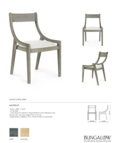 Bungalow 5 Alexa Chair Gray New Arrivals