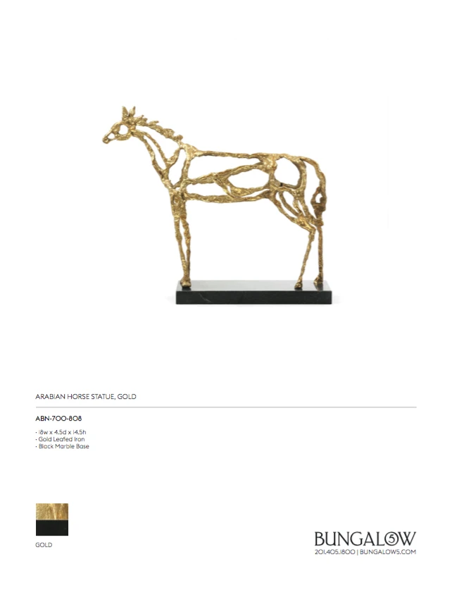 Bungalow 5 Arabian Horse Statue Gold 9 Bungalow 5 Arabian Horse Statue Gold