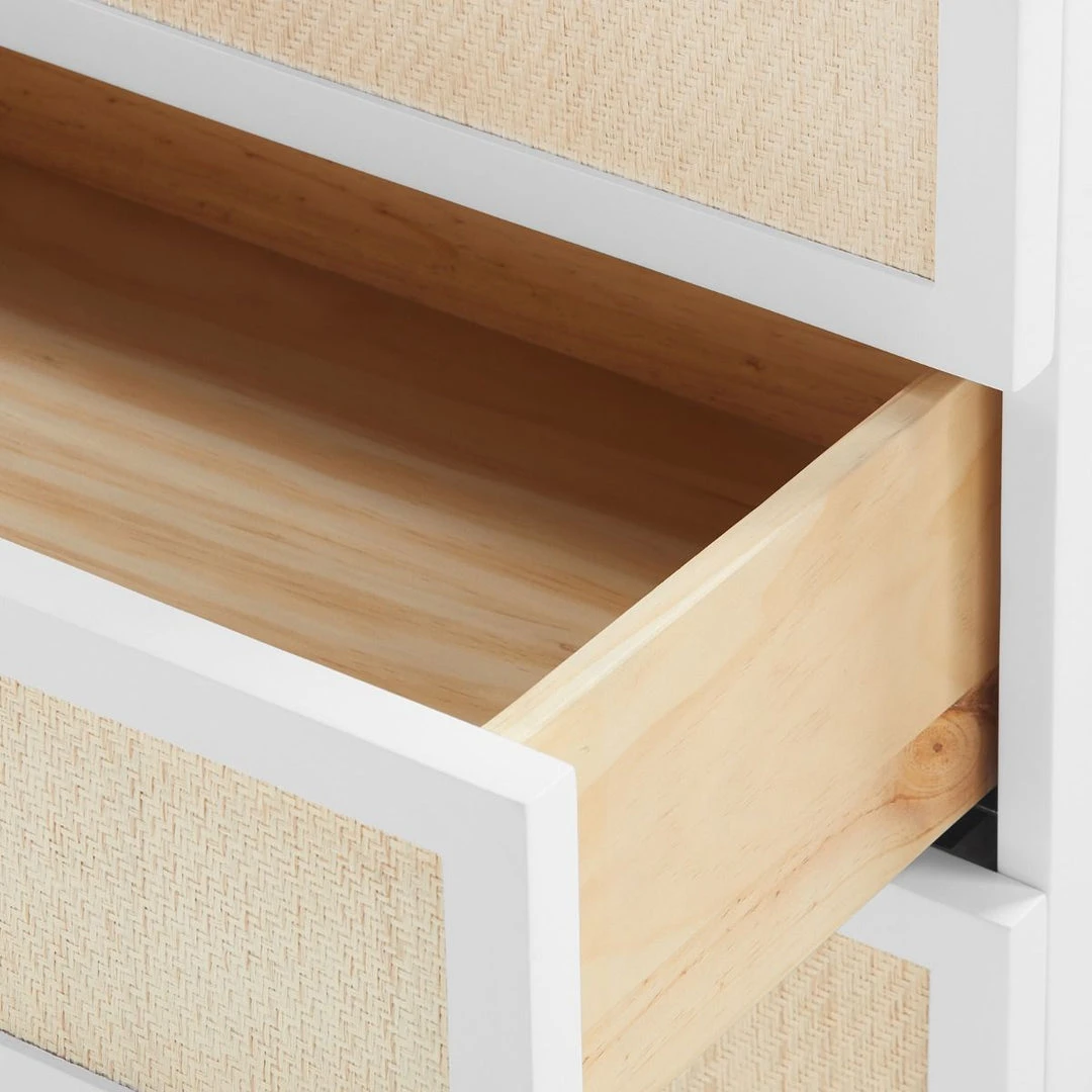 Bungalow 5 New Arrivals Astor 3 Drawer Side Table White 8 Bungalow 5 New Arrivals Astor 3 Drawer Side Table White