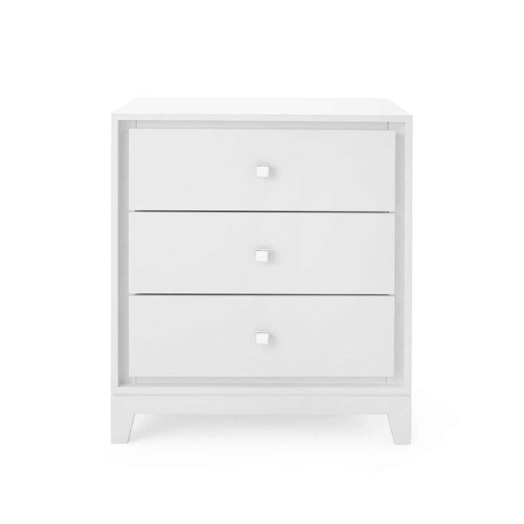Bungalow 5 Bergamo Three Drawer Side Table White 3 Bungalow 5 Bergamo Three Drawer Side Table White