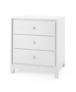 Bungalow 5 Bergamo Three Drawer Side Table White