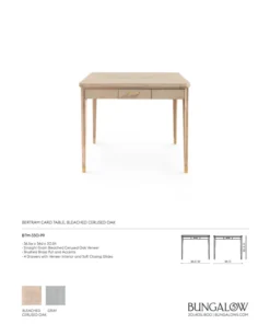 Bungalow 5 New Arrivals Bertram Game Table Bleached Cerused Oak