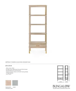 Bungalow 5 New Arrivals Bertram Etagere Bleached Cerused Oak