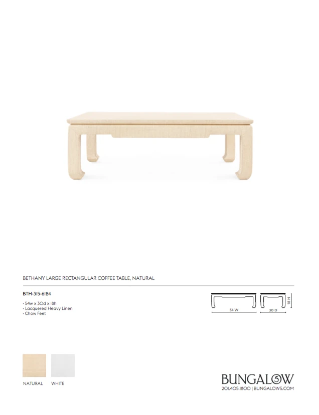 Bungalow 5 Bethany Large Rectangular Coffee Table Natural New Arrivals 6 Bungalow 5 Bethany Large Rectangular Coffee Table Natural New Arrivals