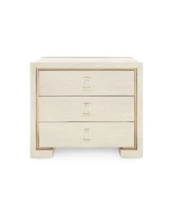 Bungalow 5 New Arrivals Blake 3 Drawer Side Table Blanched Oak