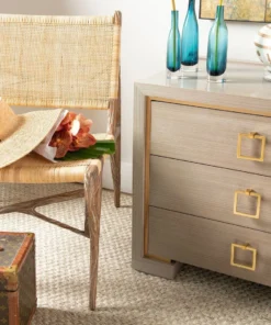 Bungalow 5 New Arrivals Blake 3 Drawer Side Table Taupe Gray