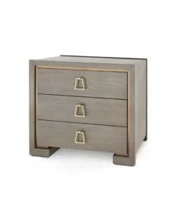 Bungalow 5 New Arrivals Blake 3 Drawer Side Table Taupe Gray