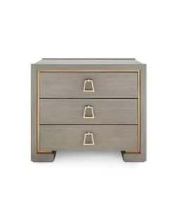 Bungalow 5 New Arrivals Blake 3 Drawer Side Table Taupe Gray