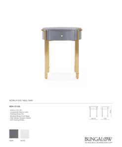 Bungalow 5 New Arrivals Bodrum Side Table Gray