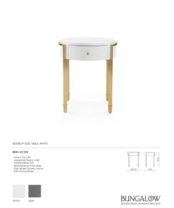 Bungalow 5 New Arrivals Bodrum Side Table White