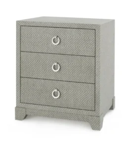 Bungalow 5 Brittany 3 Drawer Side Table Gray Tweed