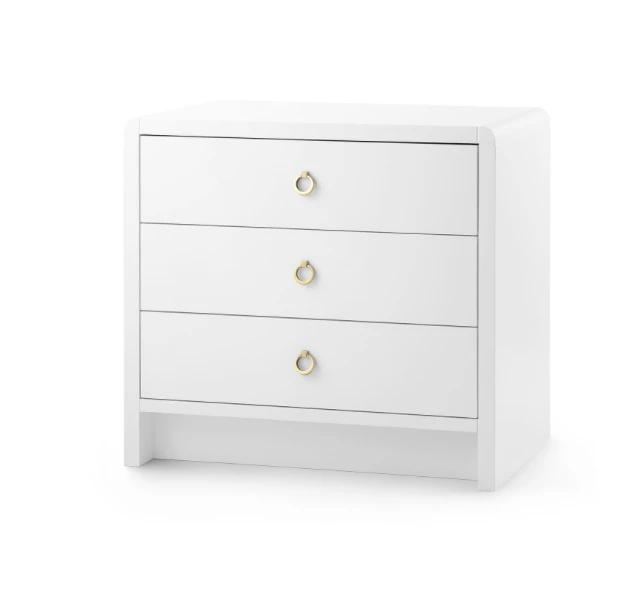 Bungalow 5 New Arrivals Bryant 3 Drawer Side Table White 1 Bungalow 5 New Arrivals Bryant 3 Drawer Side Table White