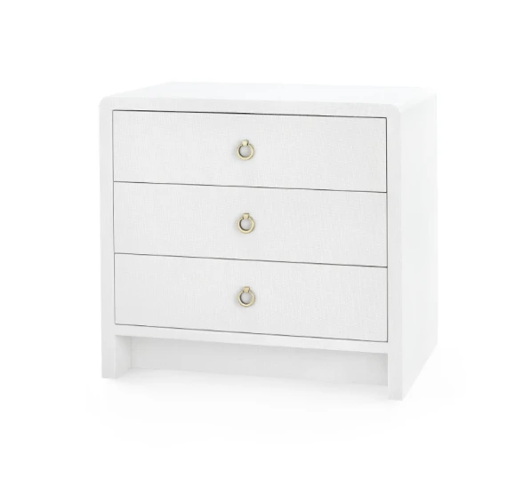 Bungalow 5 Bryant Linen 3 Drawer Side Table White New Arrivals 1 Bungalow 5 Bryant Linen 3 Drawer Side Table White New Arrivals