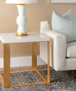 Bungalow 5 Calypso Side Table White Eggshell Top