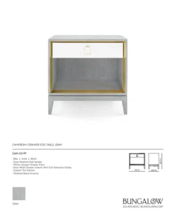 Bungalow 5 Cameron 1 Drawer Side Table Gray 12 Bungalow 5 Cameron 1 Drawer Side Table Gray