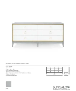 Bungalow 5 Cameron Extra Large Six Drawer Chest Gray New Arrivals