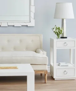 Bungalow 5 New Arrivals Camilla 2 Drawer Side Table White