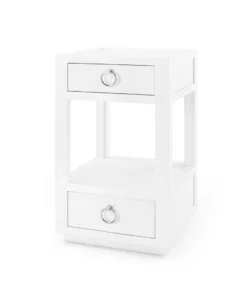 Bungalow 5 New Arrivals Camilla 2 Drawer Side Table White