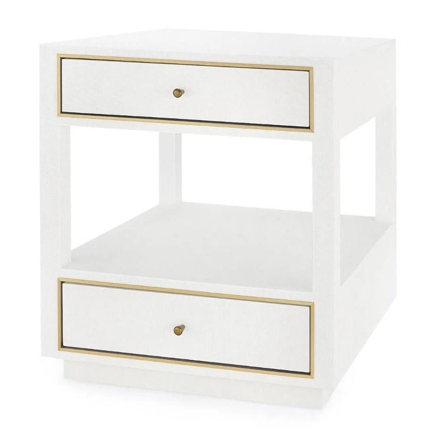 Bungalow 5 Carmen 2 Drawer Side Table White 1 Bungalow 5 Carmen 2 Drawer Side Table White