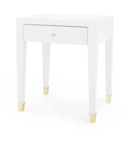 Bungalow 5 Claudette 1 Drawer Side Table White