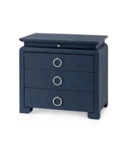 Bungalow 5 New Arrivals Elina 3 Drawer Side Table Navy Blue