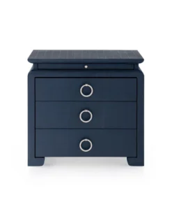 Bungalow 5 New Arrivals Elina 3 Drawer Side Table Navy Blue