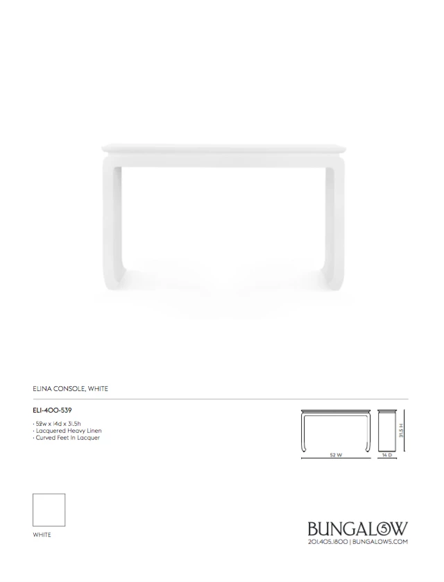 Bungalow 5 New Arrivals Elina Console White 11 Bungalow 5 New Arrivals Elina Console White