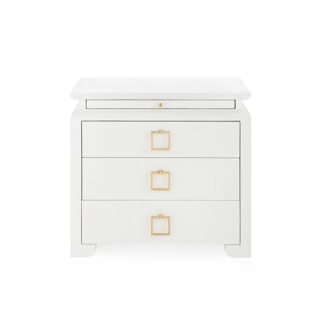 Bungalow 5 Elina 3 Drawer Side Table White 6 Bungalow 5 Elina 3 Drawer Side Table White