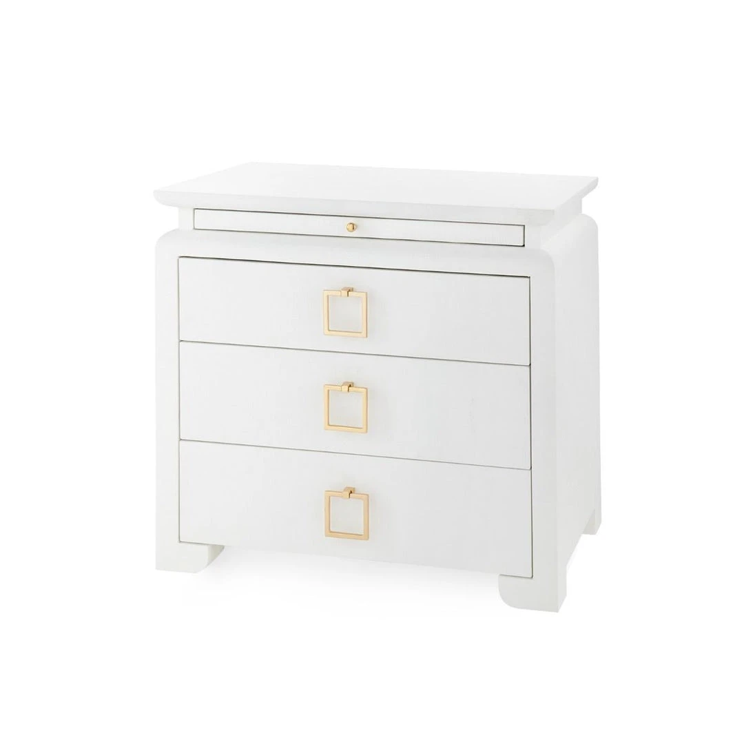 Bungalow 5 Elina 3 Drawer Side Table White 1 Bungalow 5 Elina 3 Drawer Side Table White