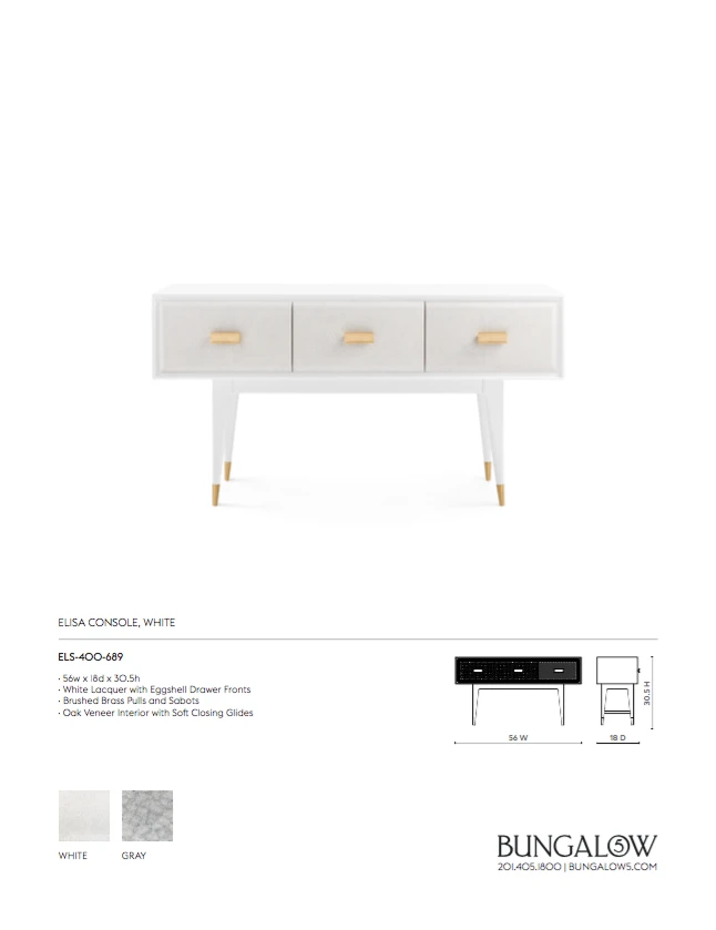 Bungalow 5 Elisa Console White New Arrivals 11 Bungalow 5 Elisa Console White New Arrivals