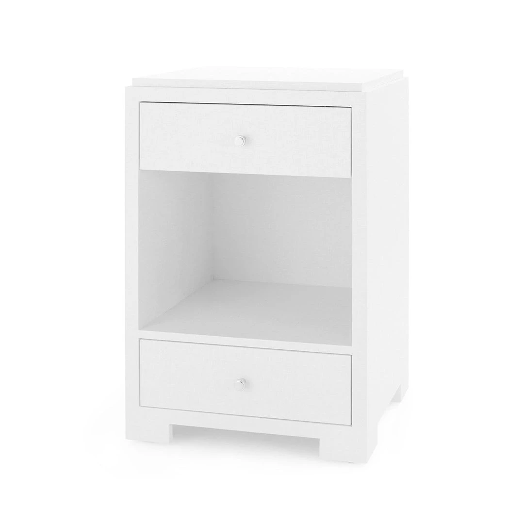 Bungalow 5 Fedor Two Drawer Side Table White Grasscloth New Arrivals 1 Bungalow 5 Fedor Two Drawer Side Table White Grasscloth New Arrivals