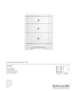 Bungalow 5 Flanders Three Drawer Side Table White 17 Bungalow 5 Flanders Three Drawer Side Table White