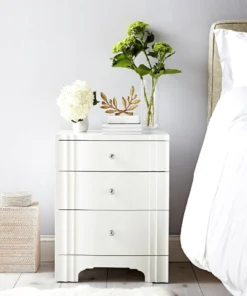 Bungalow 5 Flanders Three Drawer Side Table White