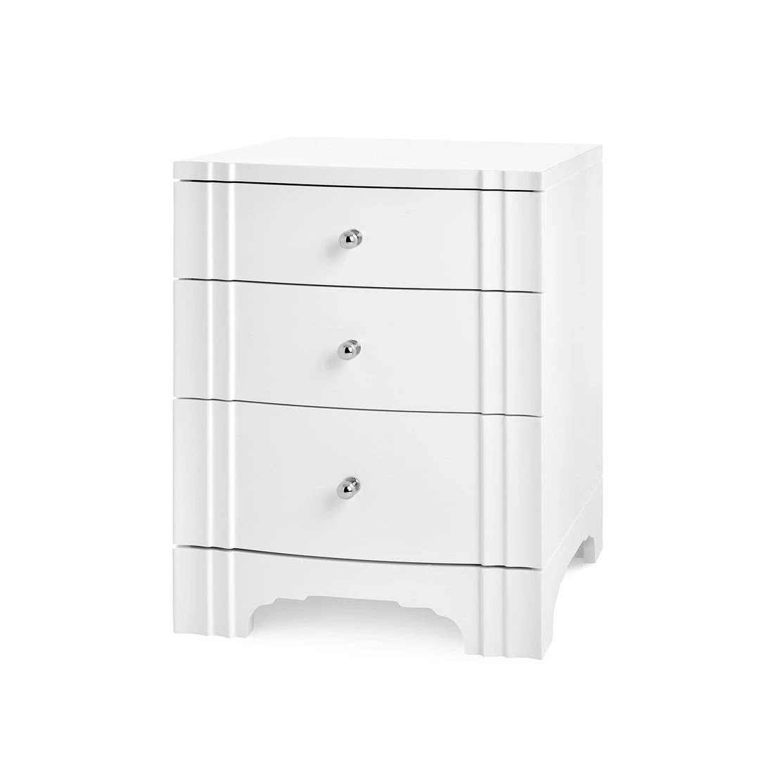 Bungalow 5 Flanders Three Drawer Side Table White 1 Bungalow 5 Flanders Three Drawer Side Table White