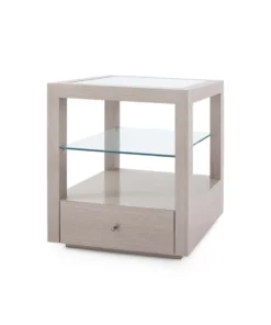 Bungalow 5 Gavin 1 Drawer Side Table Taupe Grey New Arrivals