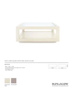 Bungalow 5 Gavin Large Square Coffee Table Blanched Oak 11 Bungalow 5 Gavin Large Square Coffee Table Blanched Oak