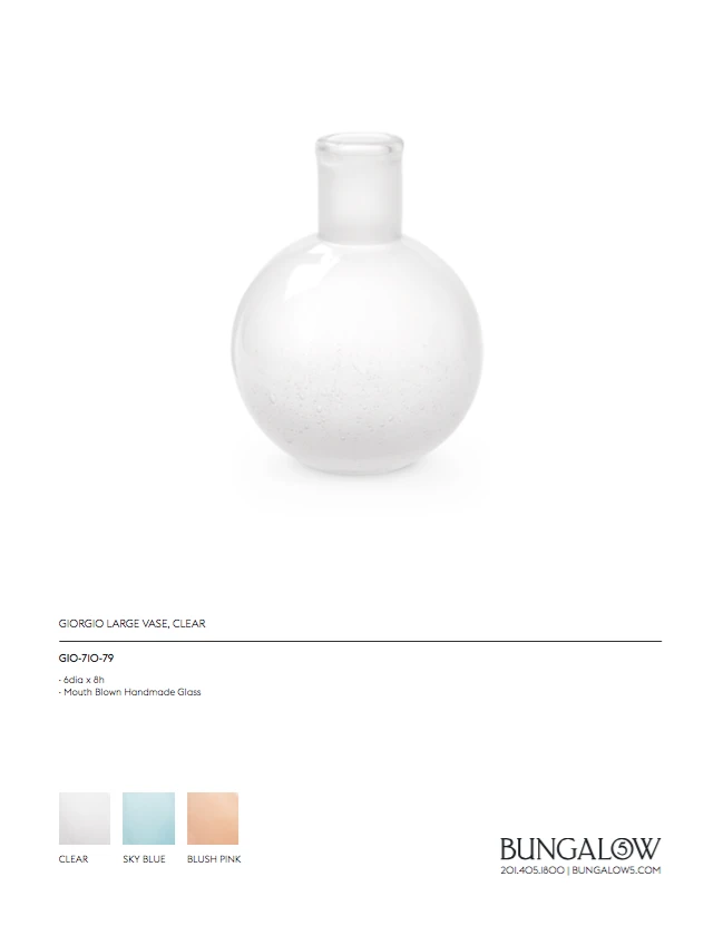 Bungalow 5 New Arrivals Giorgio Vase Clear 7 Bungalow 5 New Arrivals Giorgio Vase Clear