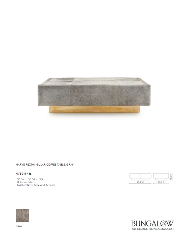 Bungalow 5 New Arrivals Harve Rectangle Coffee Table Gray 8 Bungalow 5 New Arrivals Harve Rectangle Coffee Table Gray